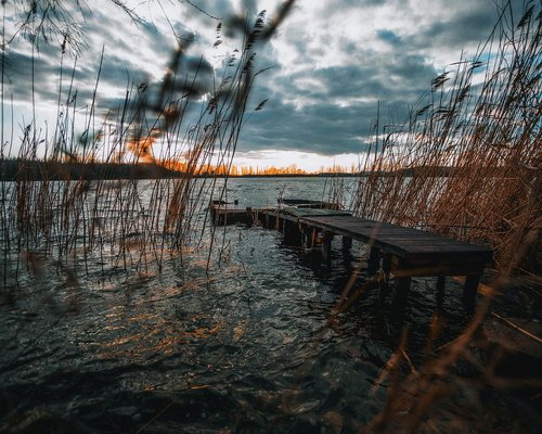 Mindful evening walk in nature